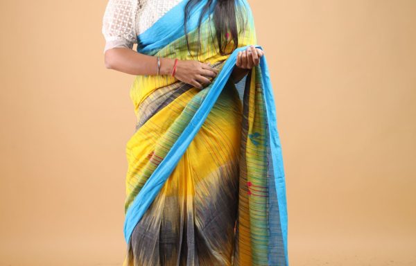 Golden Glow – Pure Khadi Cotton Handloom Saree in Yellow